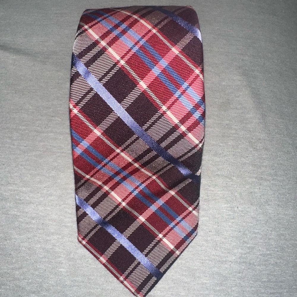 Ted Baker Plaid Design Silk/Wool Regular Fit Tie